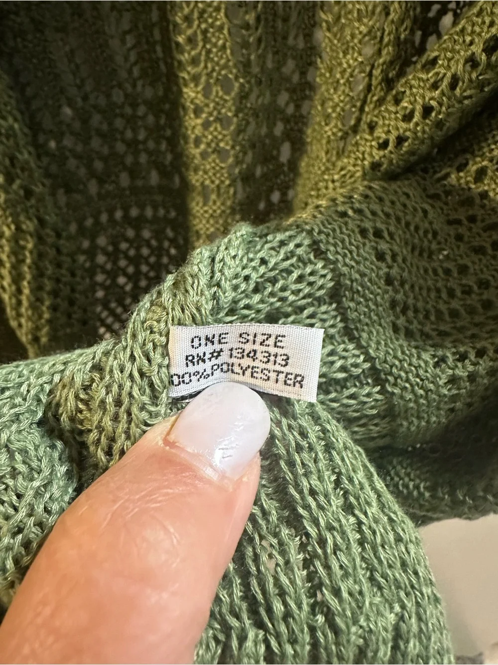 Olive Green Open-Knit Cardigan Sweater